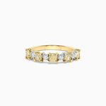 1.26ct Fancy Yellow Diamond Radiant Cut Wedding Band in 18K Solid Gold | Riyanika