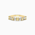 1.26ct Fancy Yellow Diamond Radiant Cut Wedding Band in 18K Solid Gold | Riyanika