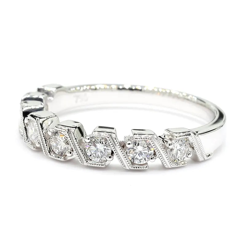 14K 0.52ct Lab Grown Diamond Round Cut Wedding Band