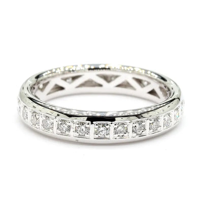 18K Solid Gold Round Lab Grown Diamond 0.50 Carat Eternity Band | Riyanika Jewels
