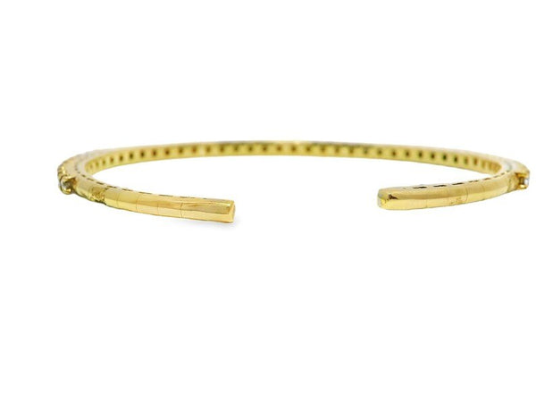 18K Solid Gold 1.74 Carat Lab Grown Diamond Bangle - Side View | Riyanika Jewels