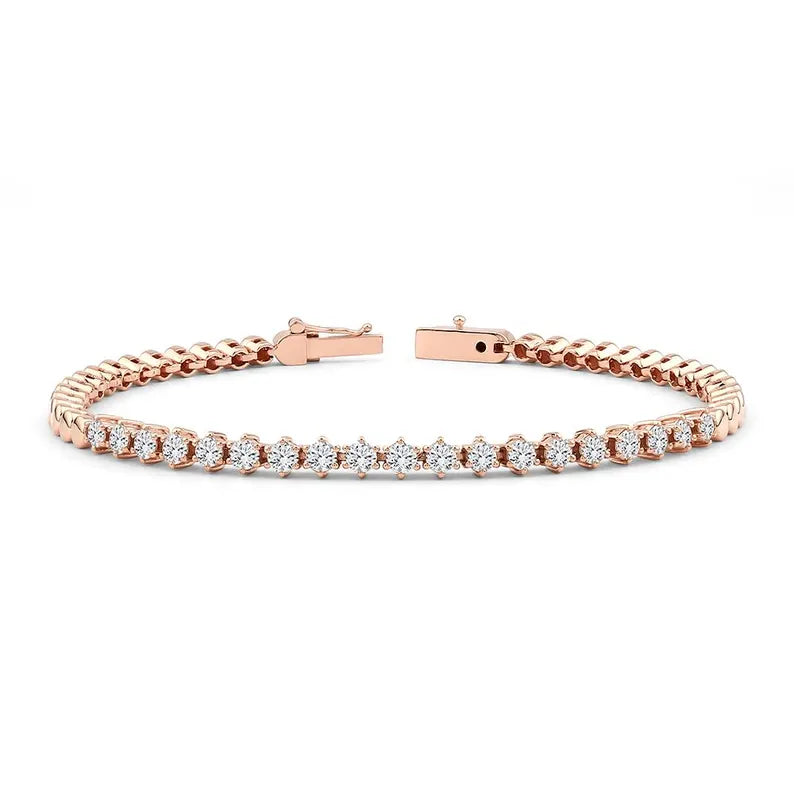 18K Solid Gold Natural Diamond 1.60 Carat Infinity Tennis Bracelet - Detail | Riyanika Jewels