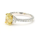 14K 2.42ct Lab Grown Yellow Diamond Oval Cut Cocktail Ring