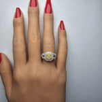 18K Solid Gold 2.05 Carat Cushion Yellow Lab Grown Diamond Cocktail Ring - Alternate Angle