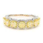 2.06ct Fancy Yellow Diamond Radiant Cut Cocktail Band in 18K Solid Gold | Riyanika
