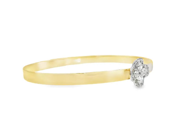 18K Solid Gold 0.60 Carat Natural Diamond Bangle - Side View | Riyanika Jewels