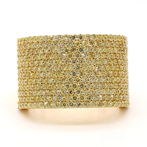 2.23ct Fancy Yellow Diamond Round Cut Cocktail Ring in 18K Solid Gold | Riyanika