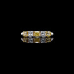 14K 1.04ct Lab Grown Yellow Diamond Cushion Cut Cocktail Band