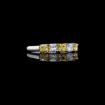 14K 1.04ct Lab Grown Yellow Diamond Cushion Cut Cocktail Band