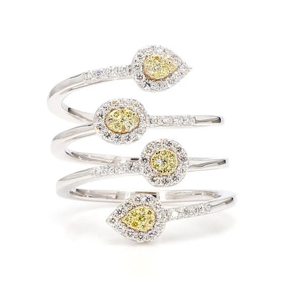 0.65ct Fancy Yellow Diamond Round Cut Cocktail Band in 18K Solid Gold | Riyanika