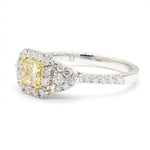 0.98ct Fancy Yellow Diamond Radiant Cut Cocktail Ring in 18K Solid Gold | Riyanika