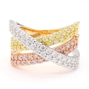 1.26ct Fancy Pink Diamond Round Cut Cocktail Ring in 18K Solid Gold | Riyanika