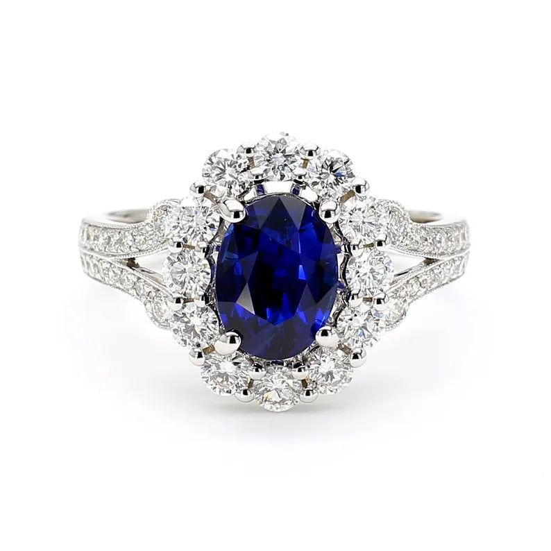 14K 2.47ct Lab Grown Diamond Oval Cut Cocktail Ring