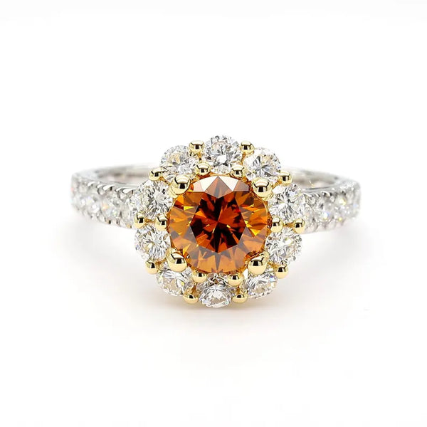 2.26ct Lab Grown Diamond Round Cut Ring in 18K Solid Gold | Riyanika