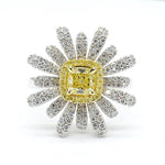 1.5ct Fancy Yellow Diamond Radiant Cut Ring in 18K Solid Gold | Riyanika