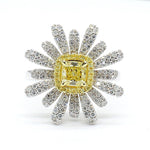 14K 1.5ct Lab Grown Yellow Diamond Radiant Cut Ring