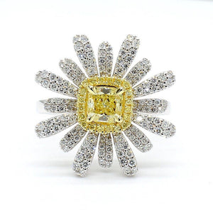 14K 1.5ct Lab Grown Yellow Diamond Radiant Cut Ring