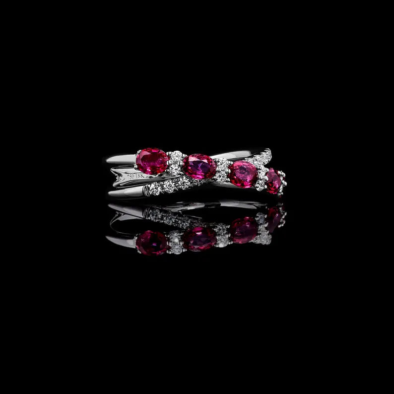 14K 1.61ct Lab Grown Diamond Oval Cut Wedding Band