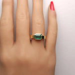 18K Solid Gold Emerald 1.41 Carat Cocktail Ring - Alternate Angle | Riyanika Jewels