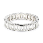 18K Solid Gold Lab Grown White Emerald Diamond 3.31 Carat CTW Cocktail Band - Detail