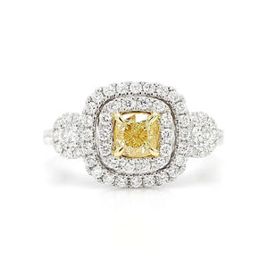 1.48ct Natural Diamond Cushion Cut Cocktail Ring in 18K Solid Gold | Riyanika