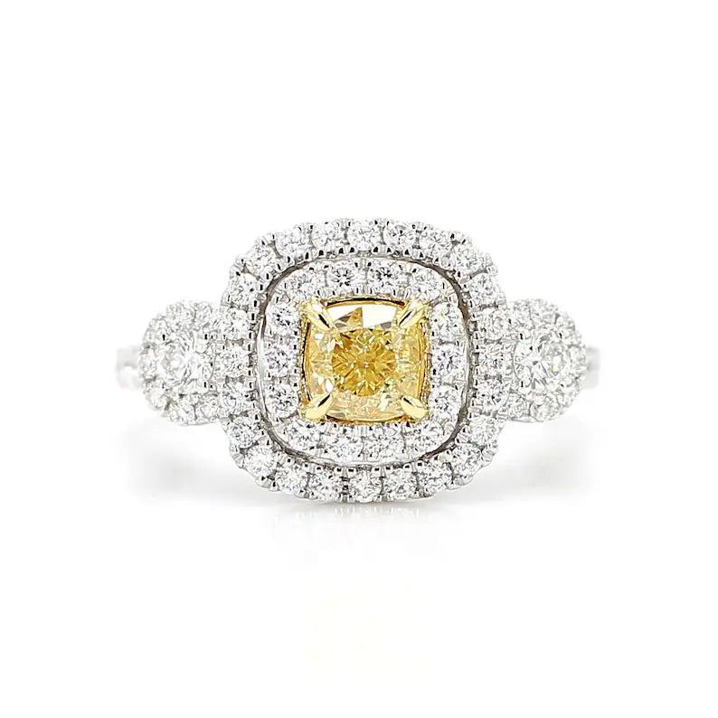 18K Solid Gold IGI Certified Lab Grown Cushion Diamond 1.48 Carat CTW Cocktail Ring