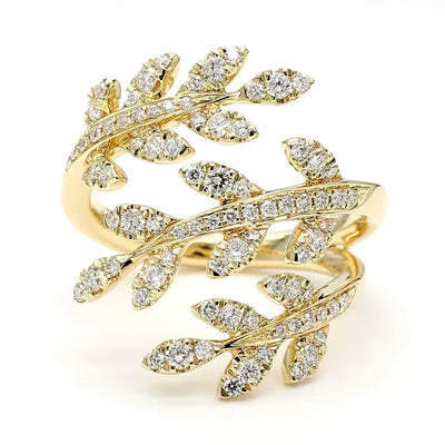 18K 0.82ct Round Cut Natural Diamond Cocktail Ring
