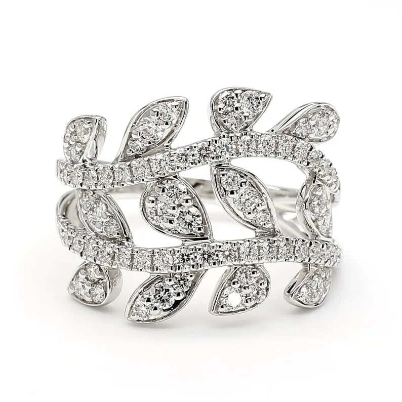 14K 0.9ct Lab Grown Diamond Round Cut Cocktail Ring
