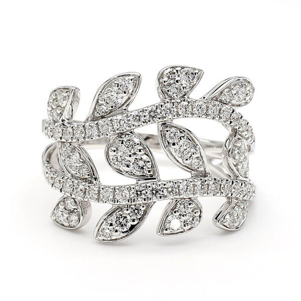 18K Solid Gold Round Lab Grown Diamond 0.90 Carat Cocktail Ring - Side View | Riyanika Jewels