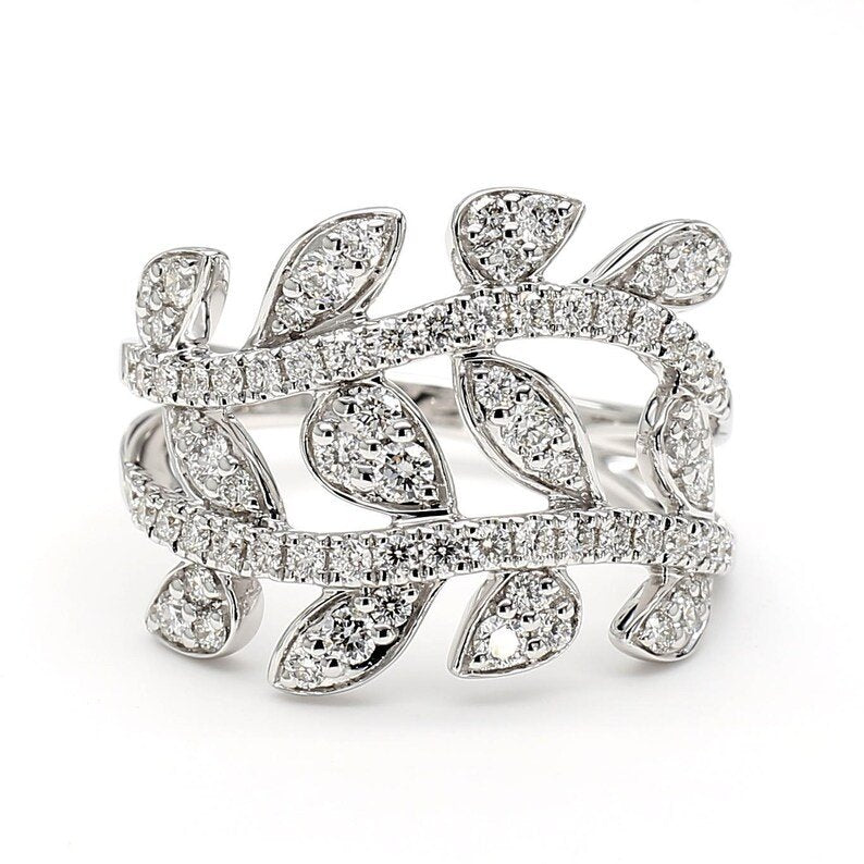 14K 0.9ct Lab Grown Diamond Round Cut Cocktail Ring