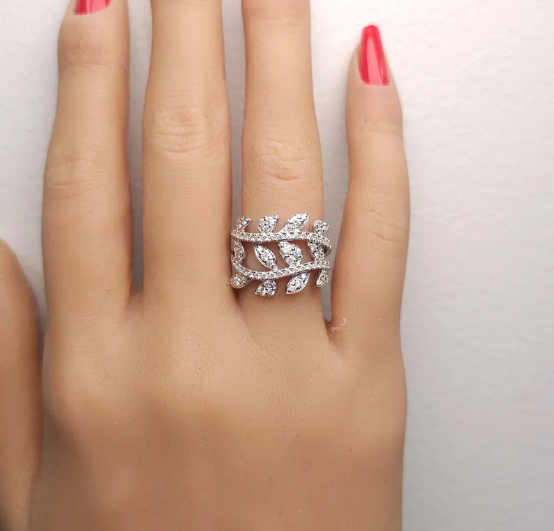 14K 0.9ct Lab Grown Diamond Round Cut Cocktail Ring