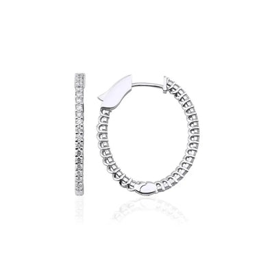 18K Solid Gold Dainty Lightweight Lab Grown Diamond Huggie Hoop Earrings | Riyanika Jewels