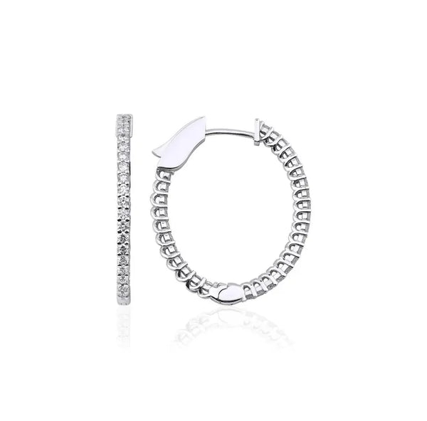 18K Solid Gold Dainty Lightweight Lab Grown Diamond Huggie Hoop Earrings | Riyanika Jewels