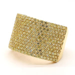 14K 2.23ct Lab Grown Yellow Diamond Round Cut Cocktail Ring