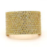 14K 2.23ct Lab Grown Yellow Diamond Round Cut Cocktail Ring