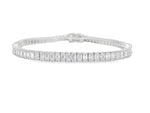 18K Solid Gold 6.89 Carat Emerald Cut Lab Grown Diamond Tennis Bracelet - Detail | Riyanika Jewels