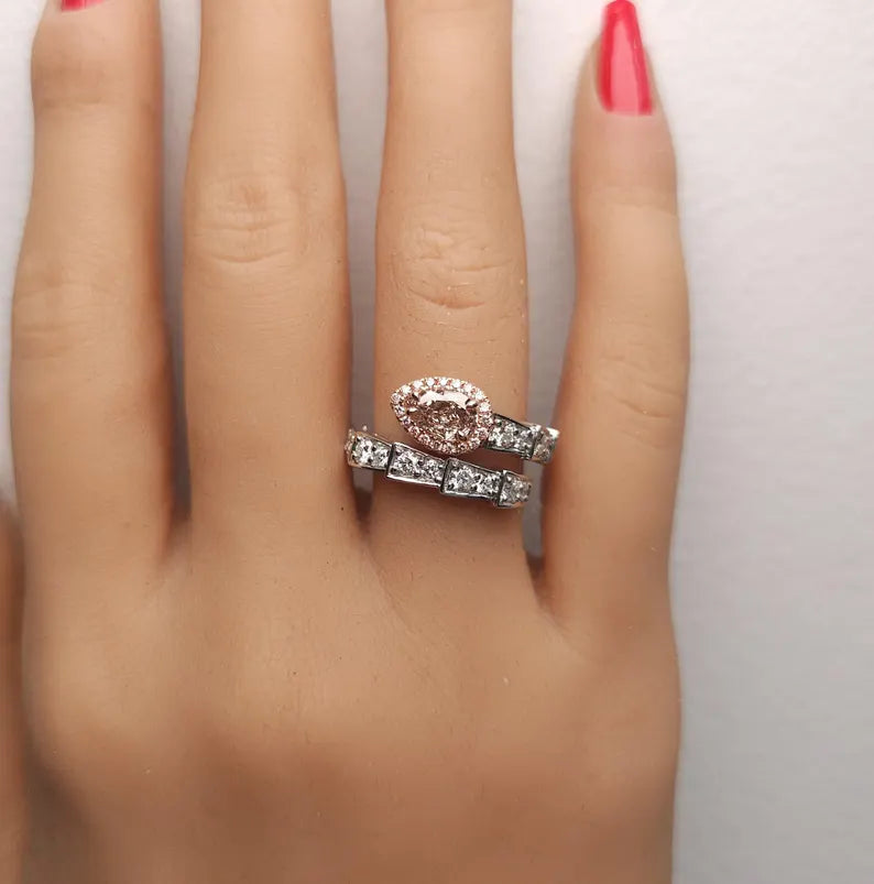 14K 1.63ct Lab Grown Diamond Pear Cut Cocktail Ring