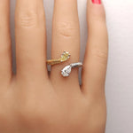 1.24ct Fancy Yellow Diamond Pear Cut Ring in 18K Solid Gold | Riyanika