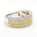 18K Solid Gold Cushion Lab Grown Yellow Diamond 1.95 Carat Cocktail Ring - Detail | Riyanika Jewels
