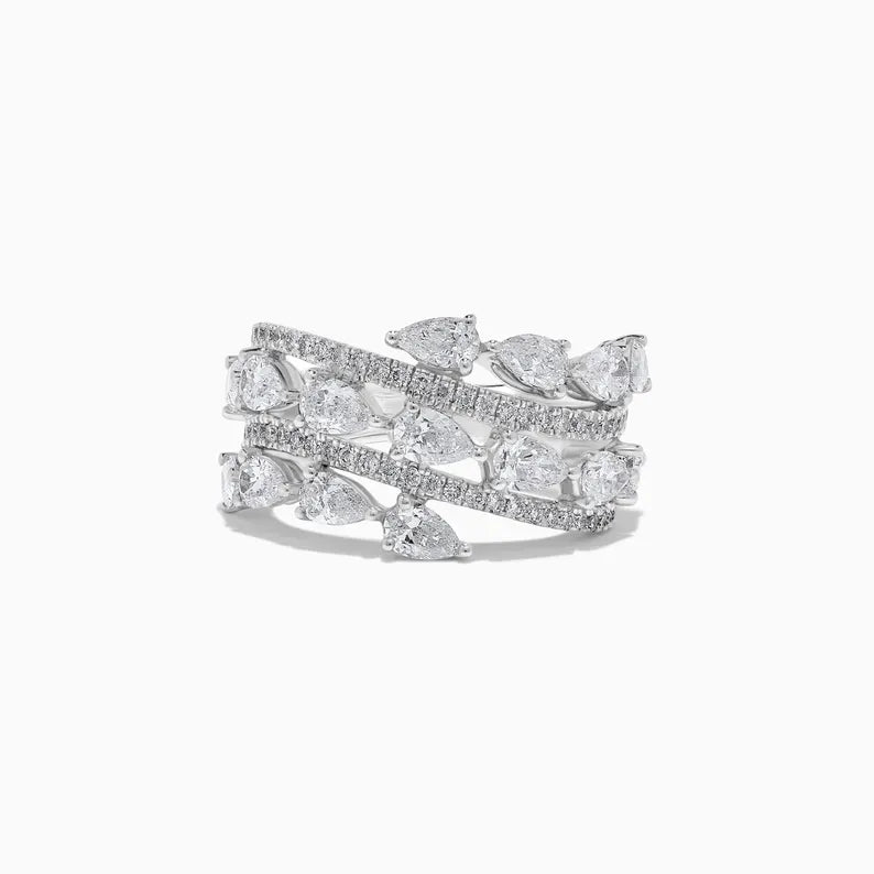 14K 2.82ct Lab Grown Diamond Pear Cut Cocktail Ring