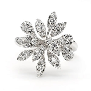 18K Solid Gold Round Lab Grown Diamond 0.78 Carat Cocktail Ring | Riyanika Jewels