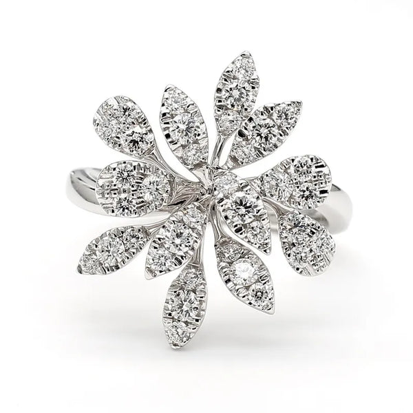 14K 0.78ct Lab Grown Diamond Round Cut Cocktail Ring