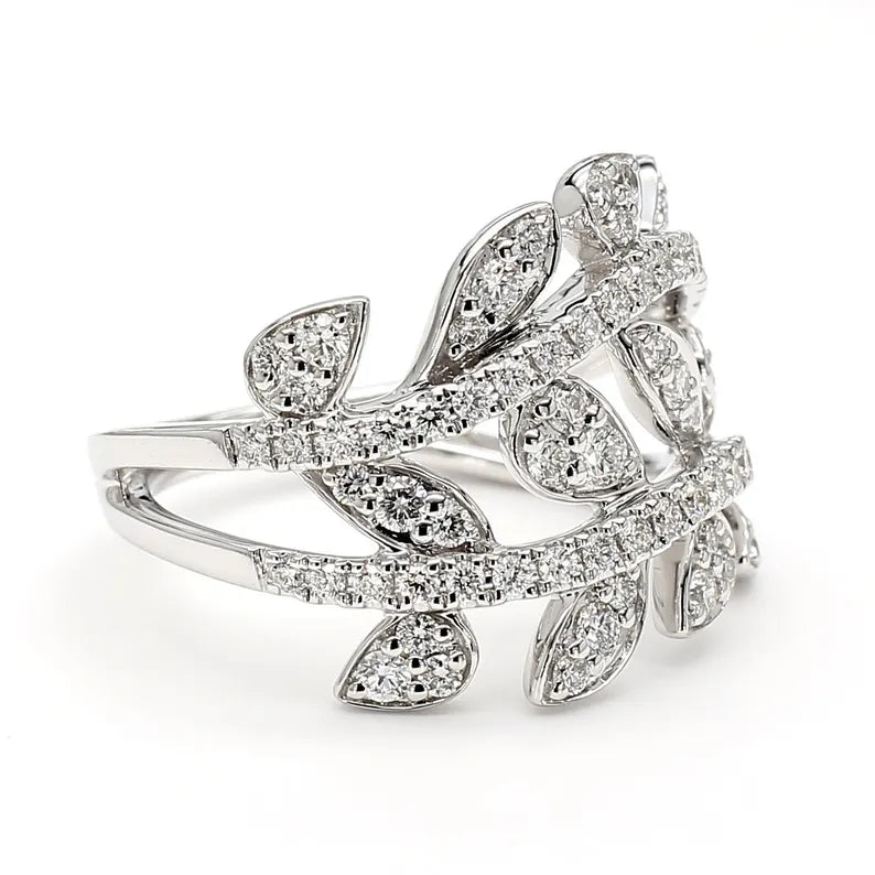 14K 0.9ct Lab Grown Diamond Round Cut Cocktail Ring