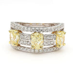 14K 2.13ct Lab Grown Yellow Diamond Oval Cut Cocktail Ring