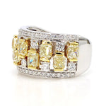 14K 3.63ct Lab Grown Yellow Diamond Radiant Cut Cocktail Ring