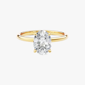 18K Solid Gold 2.00 CT Oval Cut Lab Grown Diamond Solitaire Engagement Ring | Riyanika Jewels
