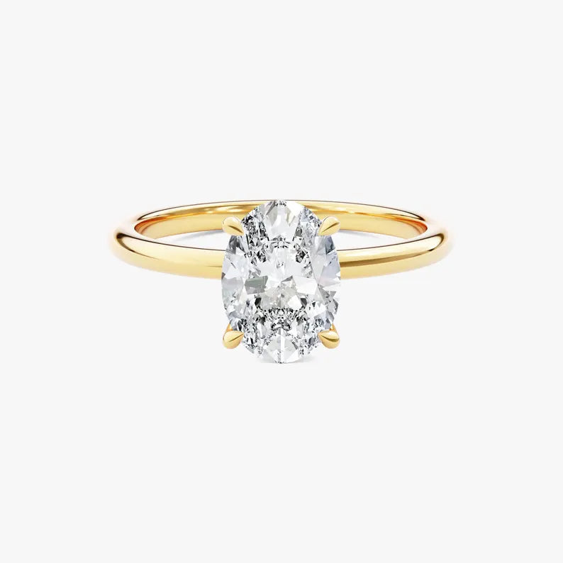 Design your own ring — 1ct oval solitaire in 18K solid gold