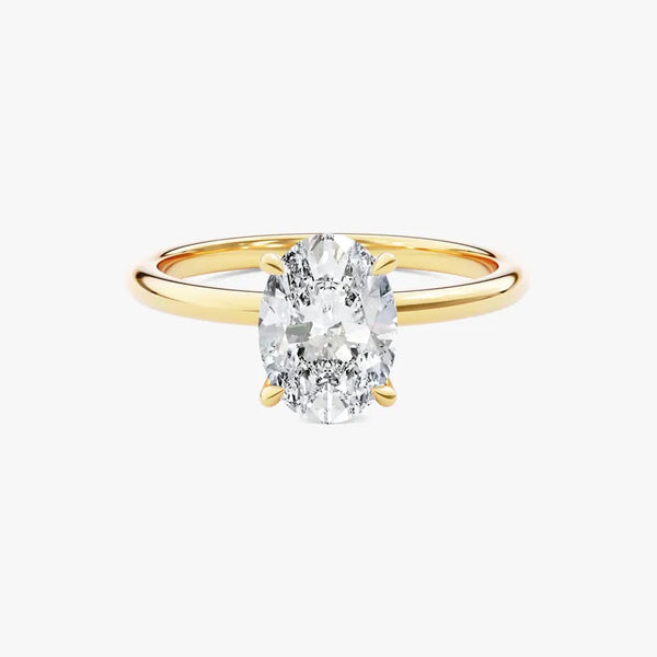 14K 2ct Lab Grown Diamond Oval Cut Solitaire Engagement Ring