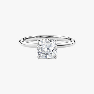 14K 2ct Lab Grown Diamond Cushion Cut Solitaire Engagement Ring