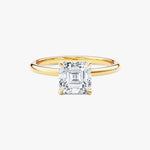 18K Solid Gold 2.00 CT Asscher Cut Natural Diamond Solitaire Engagement Ring | Riyanika Jewels
